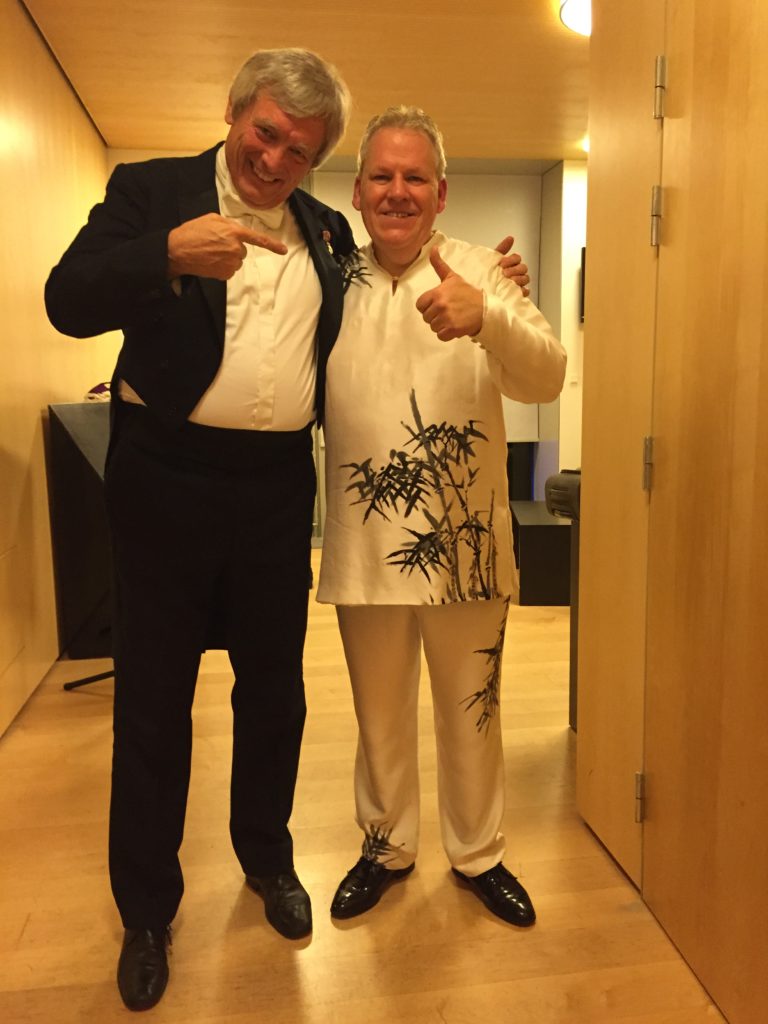 Professor Gert Mortensen and Conductor Michae Schoenwald, after a concert with DRSO, Denmark